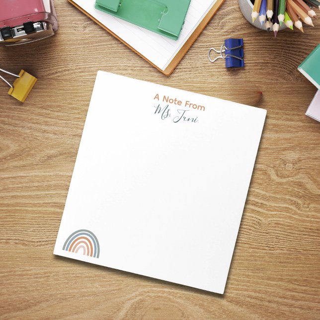 Bloc De Notas Una Nota Del Cute Rainbow Teachad Notepad (A Note From Cute Rainbow Teacher Notepad
)