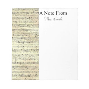 Bloc De Notas Una nota del músico de notas musicales de hojas an