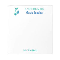 Una Nota Del Profesor De Música Personalizada