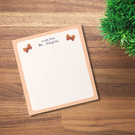 Bloc De Notas Una Nota Del Teacher Butterfly Notepad