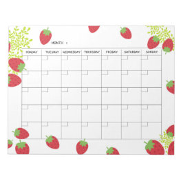 Bloc De Notas Undated Minimal Strawberry Monthly Planner 