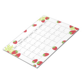 Bloc De Notas Undated Minimal Strawberry Monthly Planner 