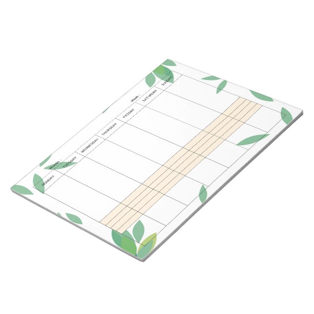 Bloc De Notas Undated Minimal Weekly Planner Notepad (Lado Derecho)