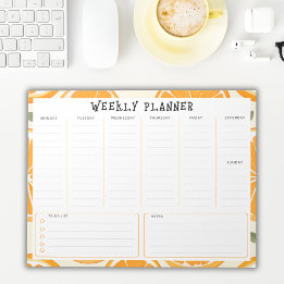 Bloc De Notas Undated Vertical Weekly Planner, Orange Border
