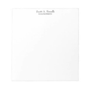 Bloc De Notas Único Elegante Plano Simple Blanco Especial