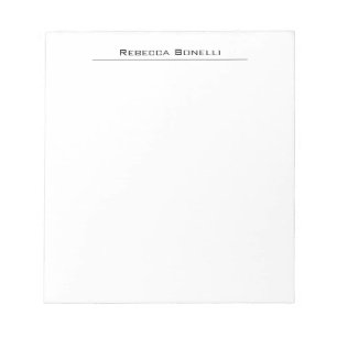 Bloc De Notas Único Minimalista Moderno Plano Simple Blanco