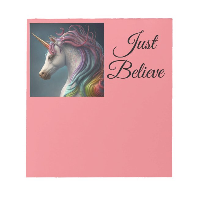 Bloc De Notas Unicorn Just Believe Notepad (Frente)