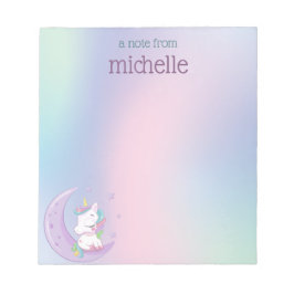 Bloc De Notas Unicornio arcoiris Pastel personalizado
