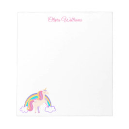 Bloc De Notas Unicornio de arcoiris mágico personalizado