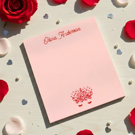 Bloc De Notas Unicornio de San Valentín Rojo Día de San Valentín