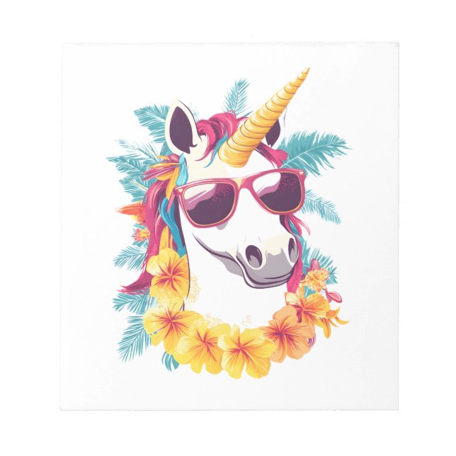 Bloc De Notas unicornio hawaiano alohá (Frente)