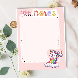 Bloc De Notas Unicornio Mágico Arcoíris Personalizado lindo