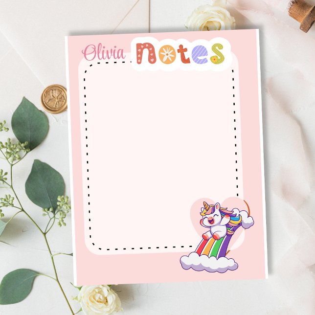 Bloc De Notas Unicornio Mágico Arcoíris Personalizado lindo (Subido por el creador)