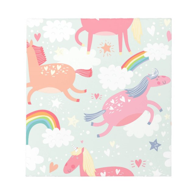 Bloc De Notas Unicornios y arcoiris (Frente)