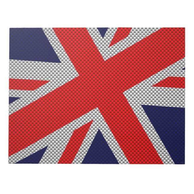 Bloc De Notas Union Jack on Carbon Fibra Style Print (Frente)