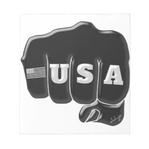 Bloc De Notas UU. Fist Bump con la bandera estadounidense