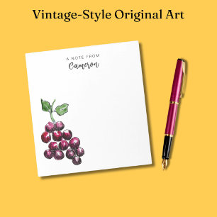 Bloc De Notas Uvas De Vino Rojo De Inspiración Vintage Cute Vine
