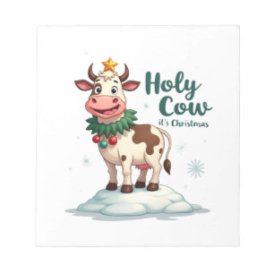 Bloc De Notas Vaca Sagrada Es Navidad Camiseta Vaca de Navidad (