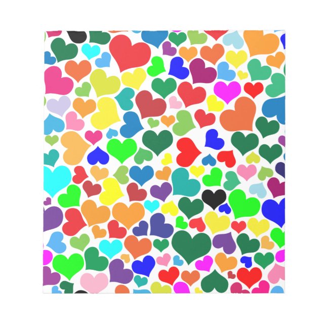 Bloc De Notas valentine rainbow hearts (Frente)