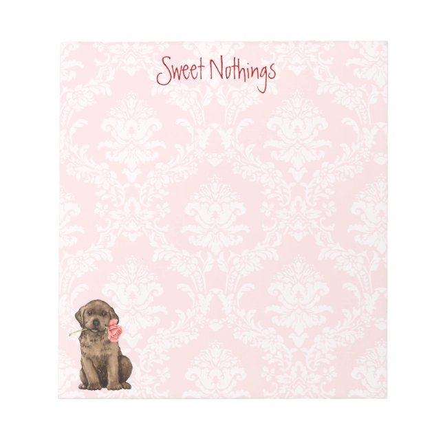 Bloc De Notas Valentine Rosa Chocolate Lab (Frente)