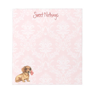 Bloc De Notas Valentine Rosa Dachshund