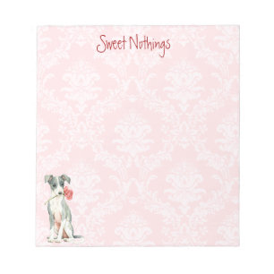 Bloc De Notas Valentine Rosa Greyhound italiano