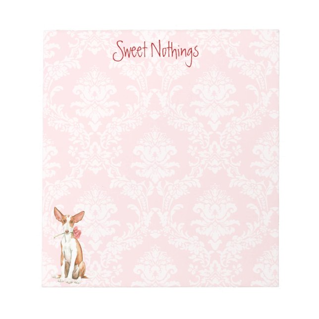 Bloc De Notas Valentine Rosa Ibizan Hound (Frente)