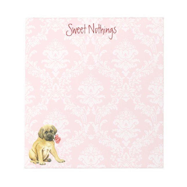 Bloc De Notas Valentine Rosa Mastiff (Frente)