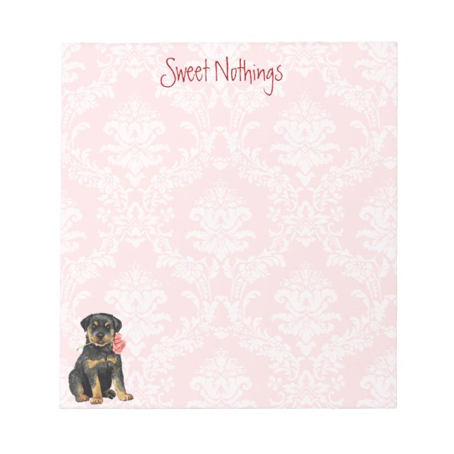 Bloc De Notas Valentine Rosa Rottweiler (Frente)