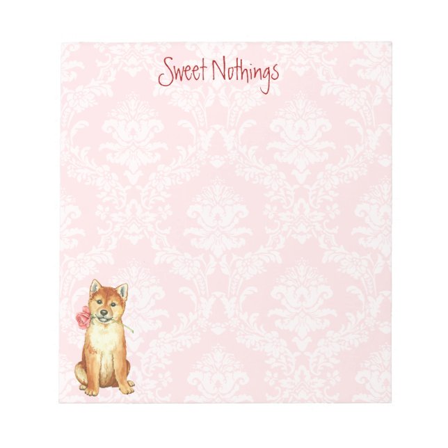 Bloc De Notas Valentine Rosa Shiba Inu (Frente)