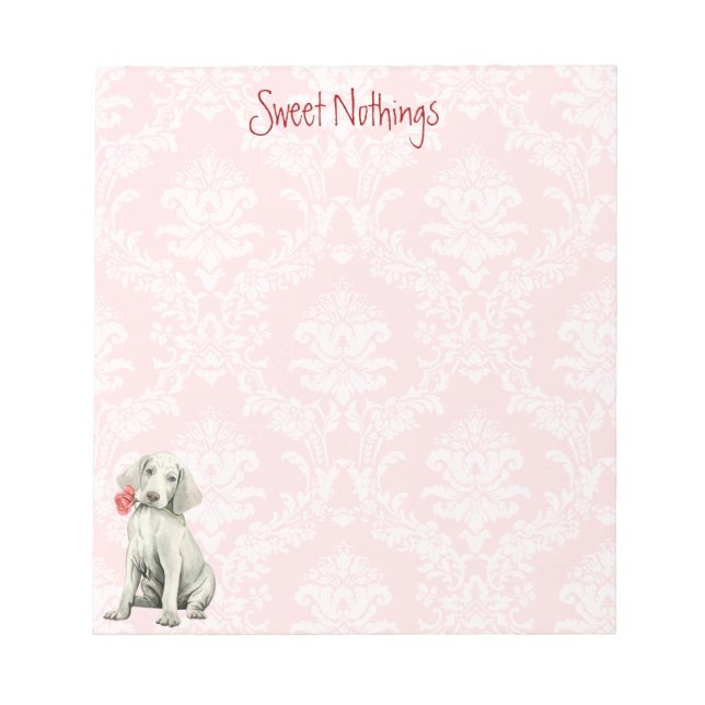 Bloc De Notas Valentine Rosa Weimaraner (Frente)