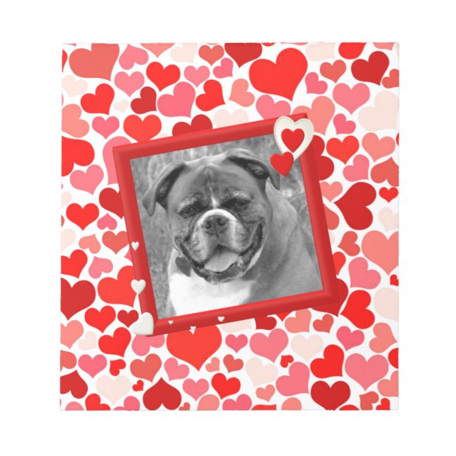Bloc De Notas Valentines Boxer Dog Hearts (Frente)
