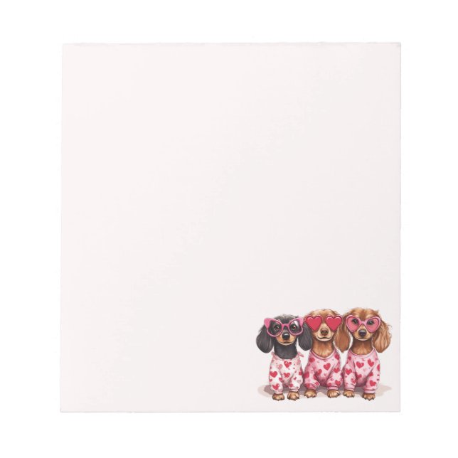 Bloc De Notas Valentines Day Dachshund Dogs (Frente)