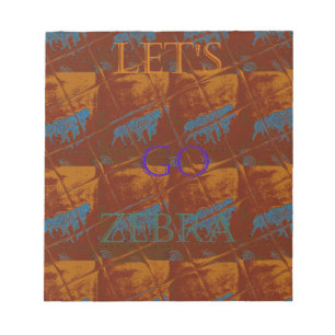 Bloc De Notas Vamos Zebra Safari Art Print/Graphic