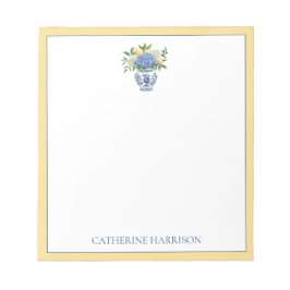 Bloc De Notas Vase Chinoiserie azul y blanco con hidrangeas