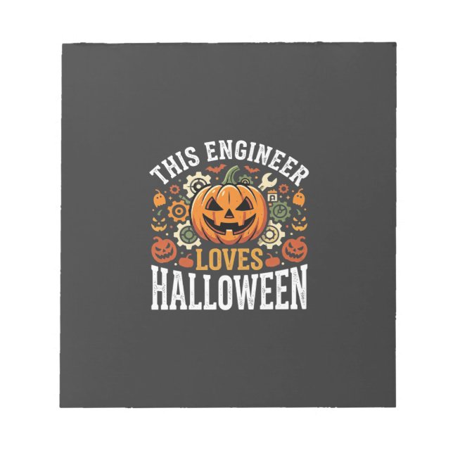 Bloc De Notas Vector Calabaza de Ingeniero de Halloween (Frente)