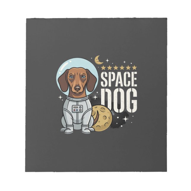 Bloc De Notas Vector de astronauta perro dachshund espacial (Frente)