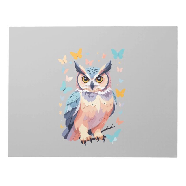Bloc De Notas Vector de búho Pintando un animal de diversión Ado (Frente)