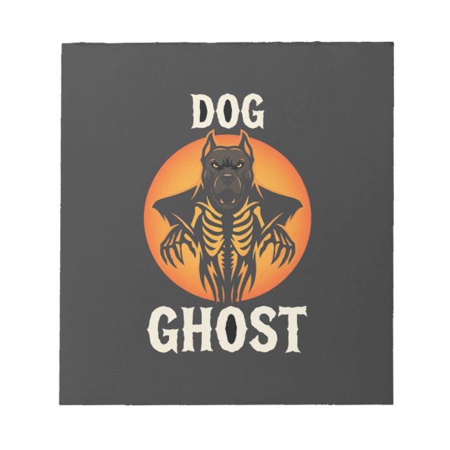 Bloc De Notas Vector Fantasma de Perro Terror de Halloween (Frente)