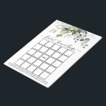 Bloc De Notas Vegetación de color de agua Bingo de ducha de novi<br><div class="desc">Moderna y elegante acuarela Botánica Verdor Bridal Shower Bingo Sheets Notepad incluye hojas de eucalipto,  follaje botánico verde,  polvorientas hojas azules y otros hermosos paisajes botánicos. Guión de caligrafía de moda.</div>