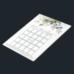 Bloc De Notas Vegetación de color de agua Vegetación Vegetación<br><div class="desc">Moderna y elegante acuarela Botánica Verdor Bridal Shower Bingo Sheets Notepad incluye hojas de eucalipto,  follaje botánico verde,  polvorientas hojas azules y otros hermosos paisajes botánicos. Guión de caligrafía de moda. Verde salvia.</div>