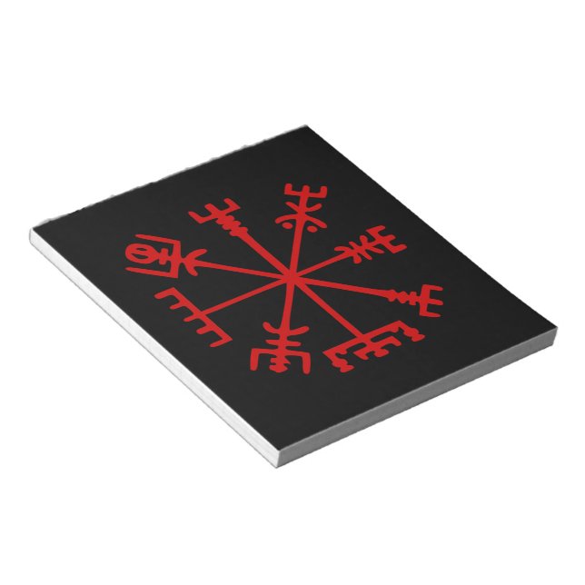 Bloc De Notas Vegvísir Rojo Sangre (Vegvísir Viking Compass) (Lado Derecho)