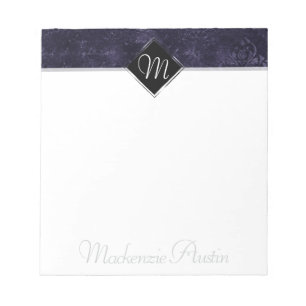 Bloc De Notas Velvety Indigo Damask   Grunge Baroque de medianoc
