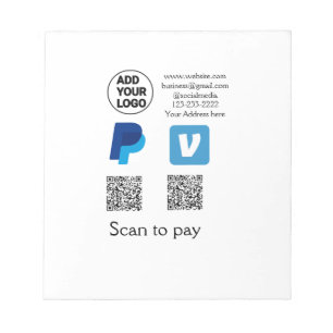 Bloc De Notas Venmo paypal scan to pay add q r code logo text na