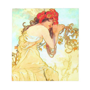 Bloc De Notas Verano de Art Nouveau de Alphonse Mucha