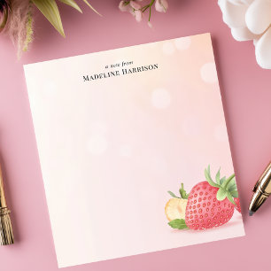 Bloc De Notas Verano de Fresa Dulce Fruta Nombre Personalizado