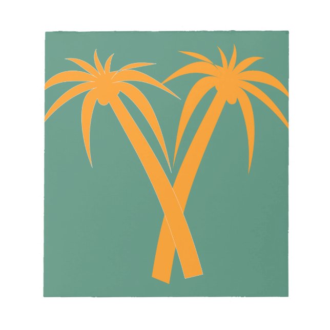 Bloc De Notas Verano naranja de Palmeras Tropicales (Frente)