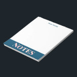 Bloc de notas verde azulado azul y Rubor<br><div class="desc">Un diseño tipográfico encantador y sencillo de la palabra Notas rellenadas con un patrón de textura rosa y azul verde azulado de color rosa rubor,  personalizado con su nombre.</div>