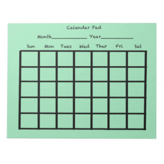 Bloc De Notas Verde claro del teclado del calendario