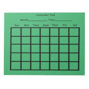 Bloc De Notas Verde del teclado del calendario